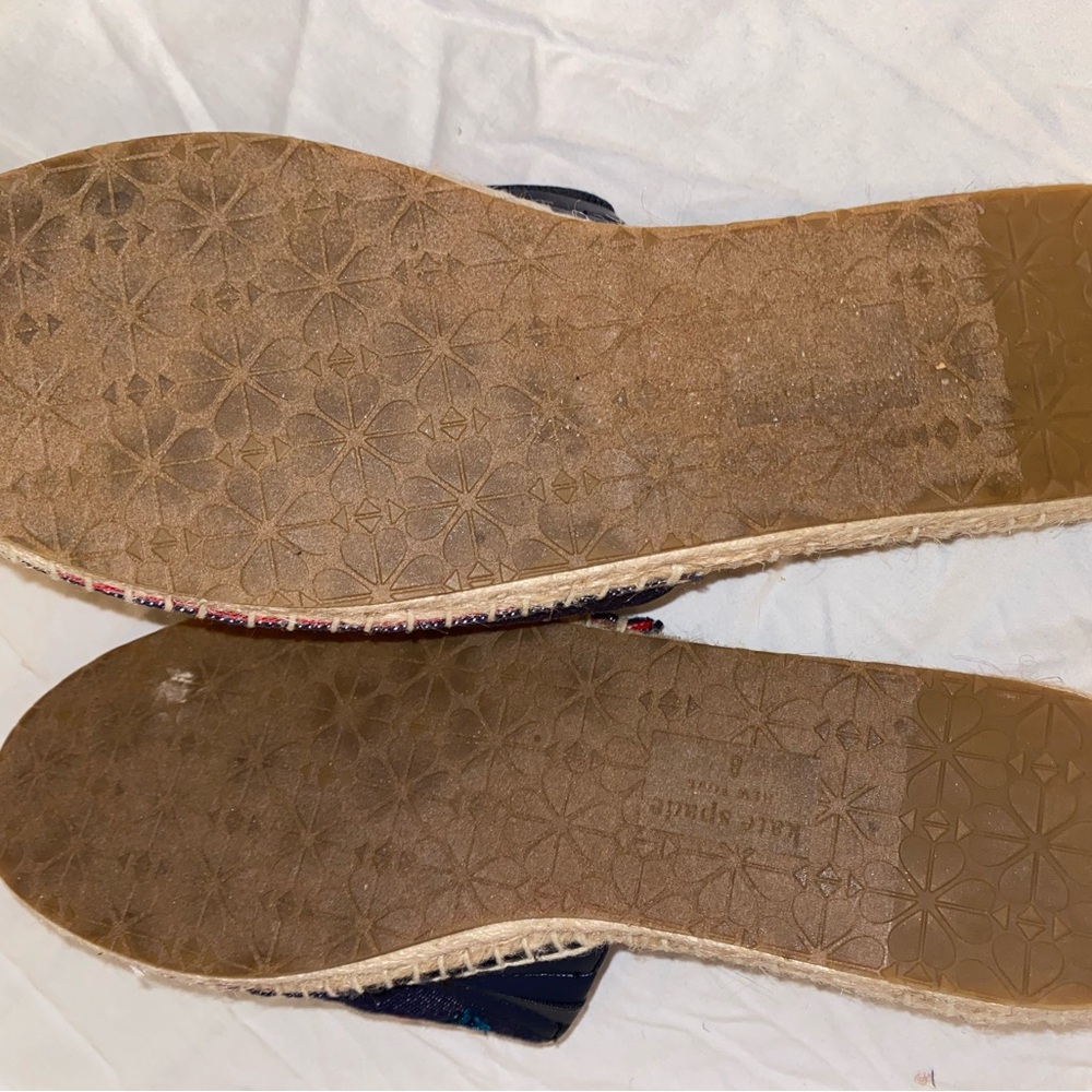 Kate Spade Navy Cherry Embroidered Flats - Picture 3 of 6